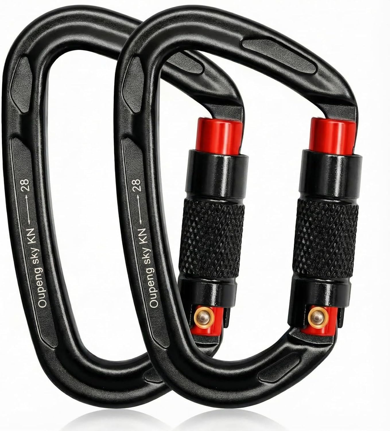 Auto Locking Carabiner Clips - 28KN (6172lbs) Heavy Duty Caribeaners ,2PCS Large Carabiner Clip for Keychains,Hammock,Camping, Gym, Hiking, Outdoor ,Dog Leash