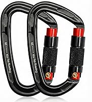 Oupeng Sky Auto Locking Carabiner Clips 28KN 6172lbs Heavy Duty Aluminum 2 Pack for Hammock Camping Dog Leash Hiking Gym