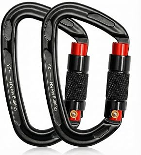 Oupeng Sky Auto Locking Carabiner Clips 28KN 6172lbs Heavy Duty Aluminum 2 Pack for Hammock Camping Dog Leash Hiking Gym