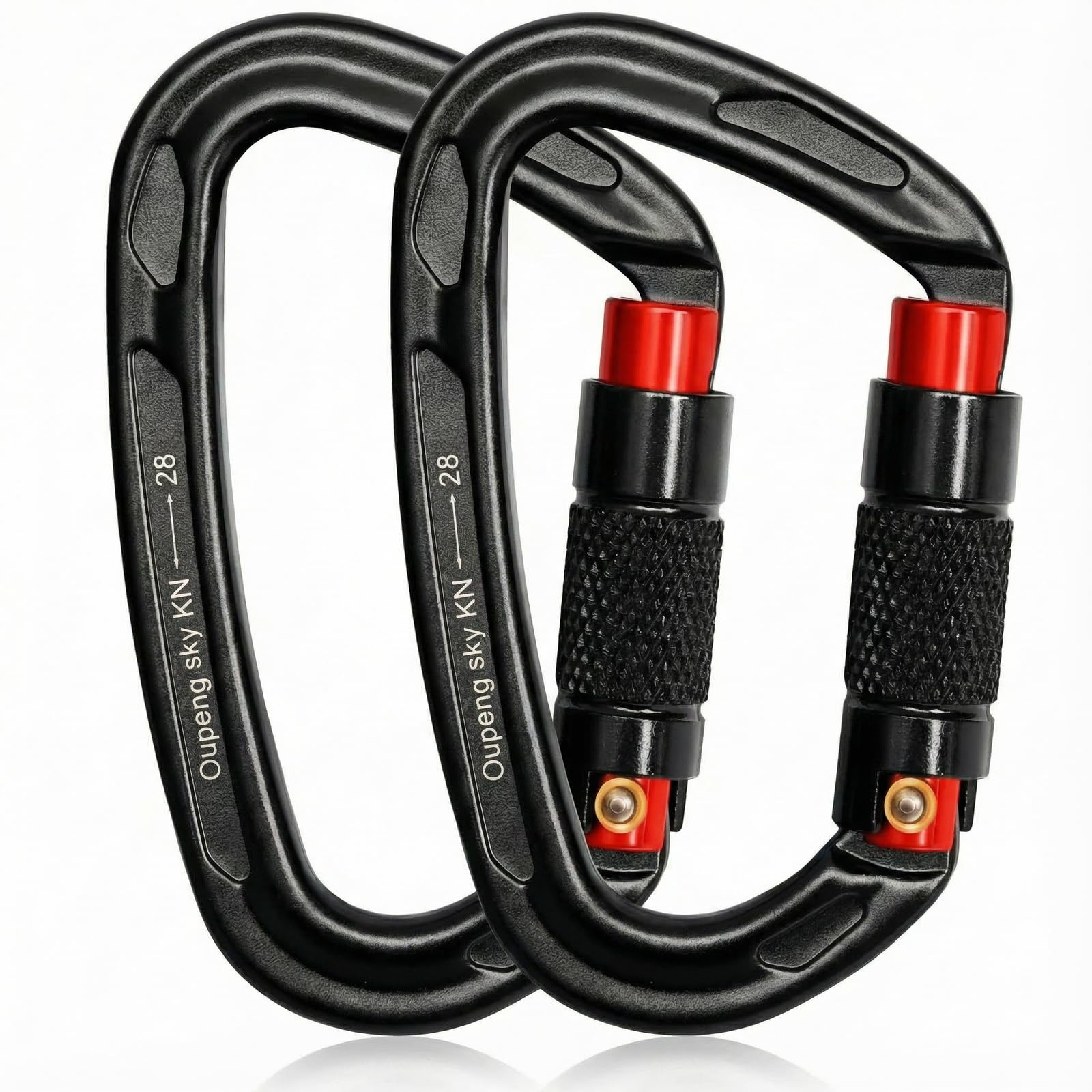 Oupeng sky Auto Locking Carabiner Clips - 28KN (6172lbs) Heavy Duty Cari ，2PCS Large Carabiner Clip for Keychains，Hammock，Camping, Gym, Hiking, Outdoor ，Dog Leash