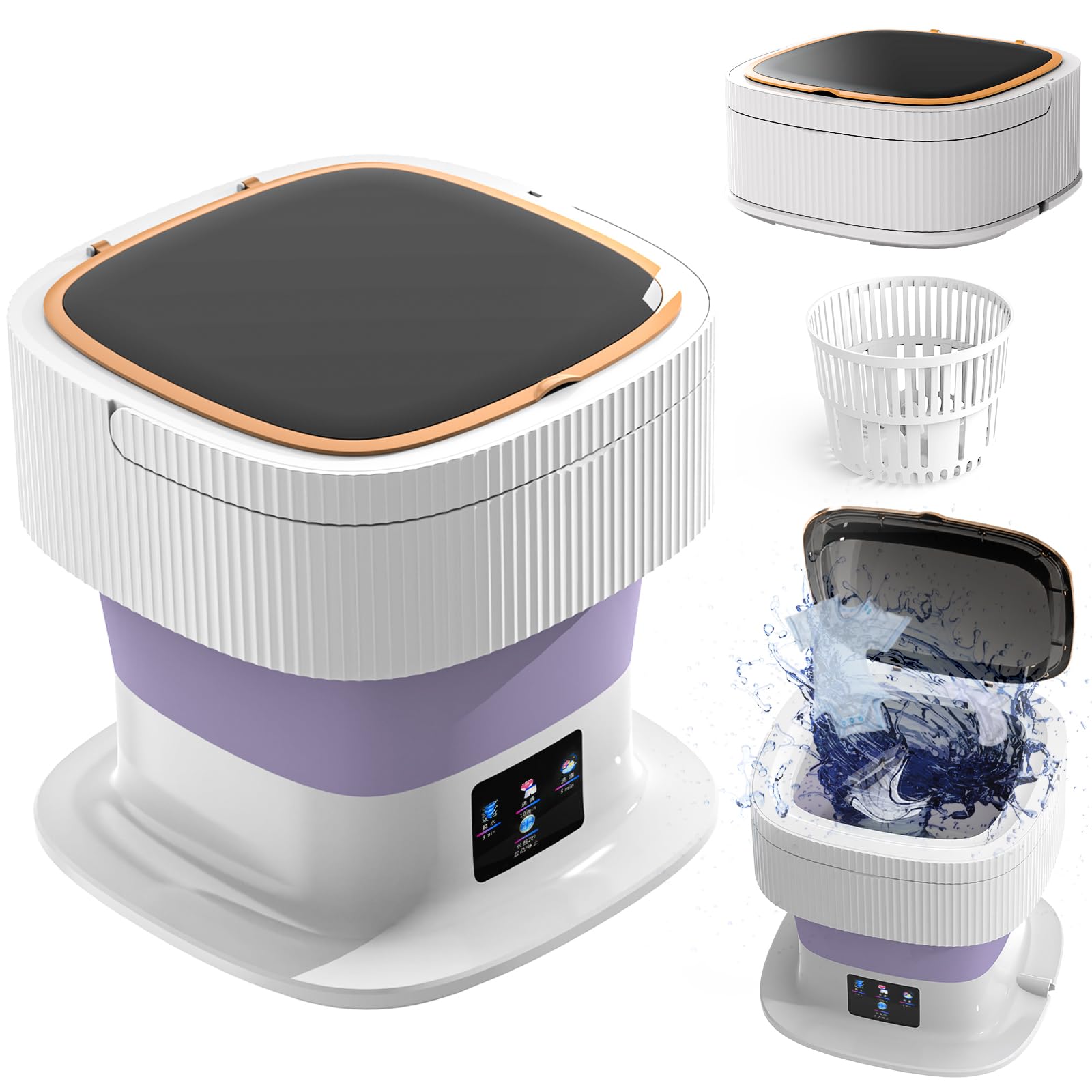 Portable Washing Machine,Upgraded 11.5L Large Capacity Mini Washing Machine,Mini Washer for Underwear,Socks,Travel Small Washing Machine for Camping,Travel Laundry,Apartment,RV (White)