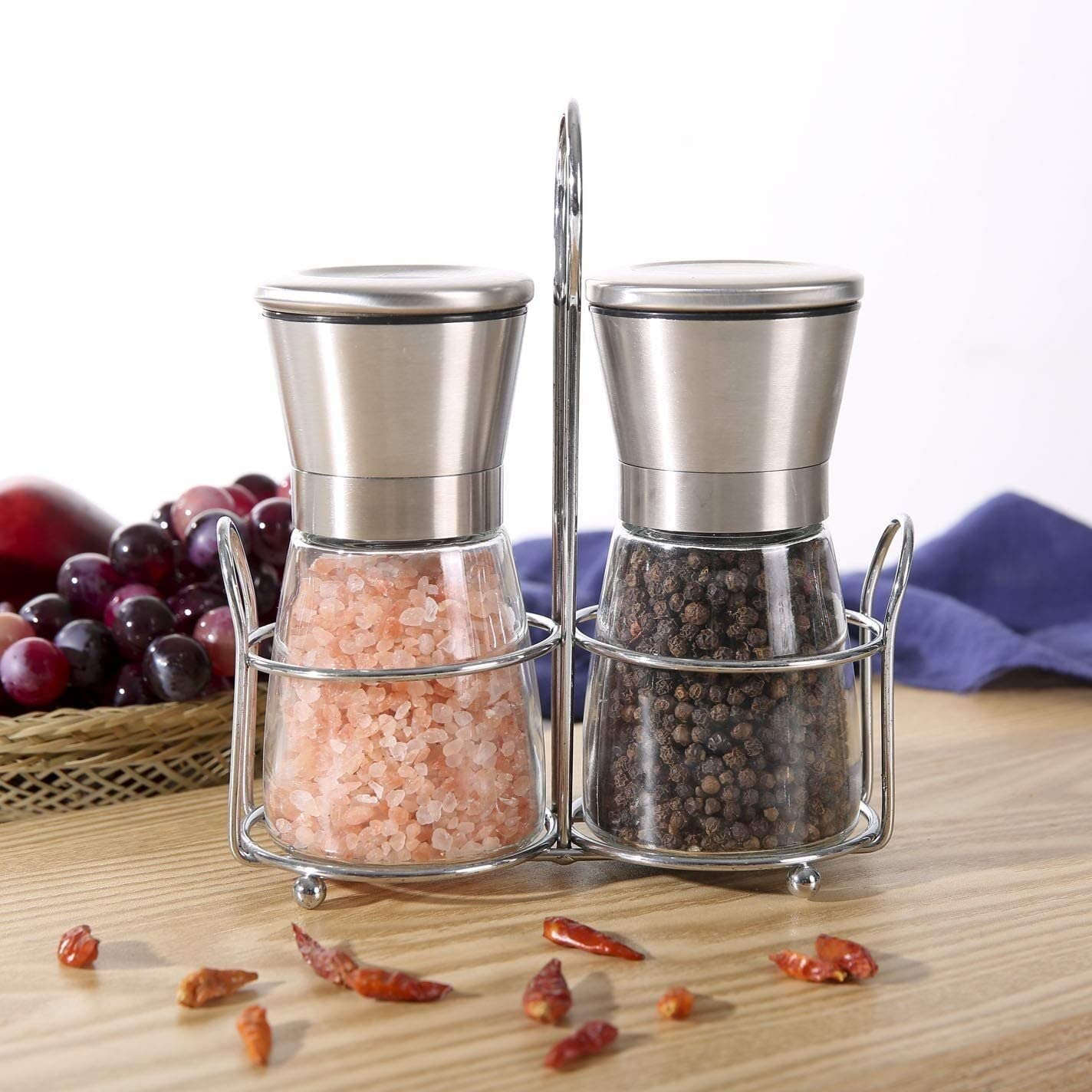 Set macina sale e pepe - Macina pepe Macina pepe manuale Bottiglia Macina pepe per uso domestico Macina pepe nero (Onecolor)