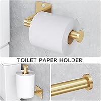 Vista 4 de Bathroom Accessories Set, KLJKPA 4 Pieces Gold Bathroom Hardware Set, 24 inch Towel Bar, Towel Racks for Bathroom, Robe Towel Hooks, Toilet Paper