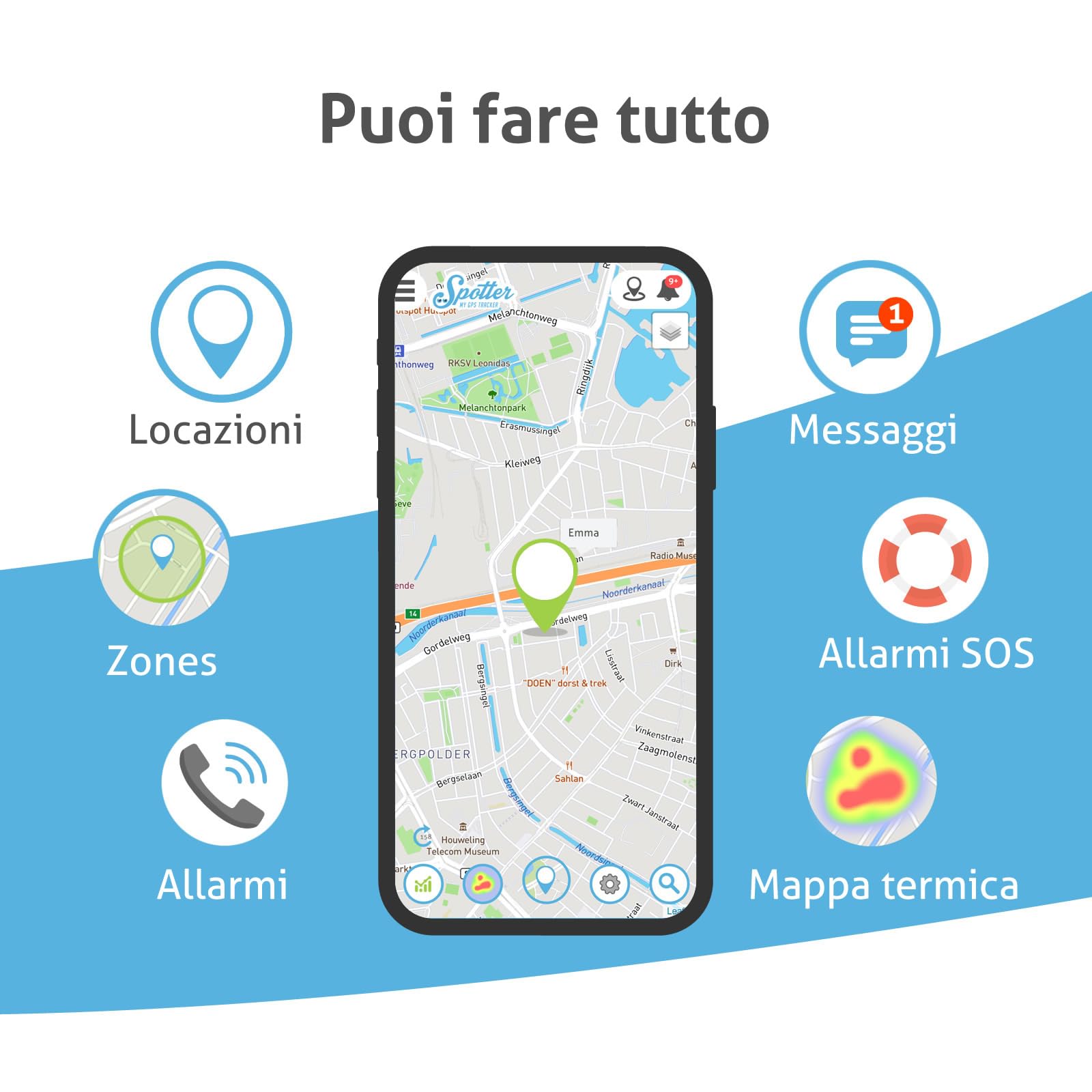Spotter X10 GPS Tracker 4G con Funzione SOS, Monitoraggio Preciso e Chiamate in Entrata – Ideale per Bambini, Anziani e Oggetti di Valore, tramite PC o App Gratuita - Periodo di Utilizzo a Costo Fisso