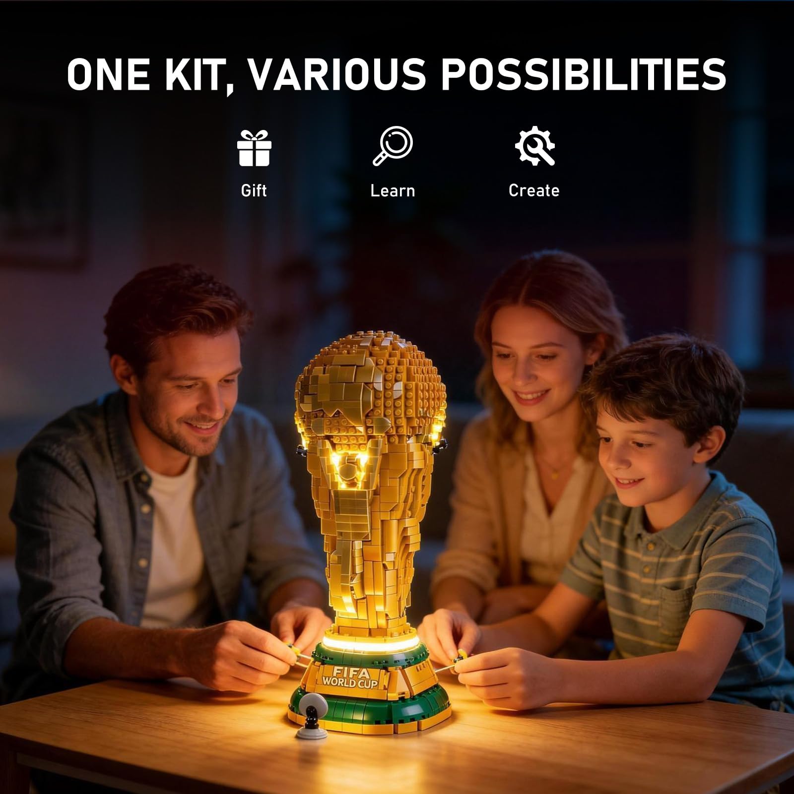 BRIKSMAX Oświetlenie LED do LEGO Editions, oficjalny puchar Mistrzostw Świata FIFA 43020, kompatybilny zestaw świateł do klocków - bez zestawu Lego