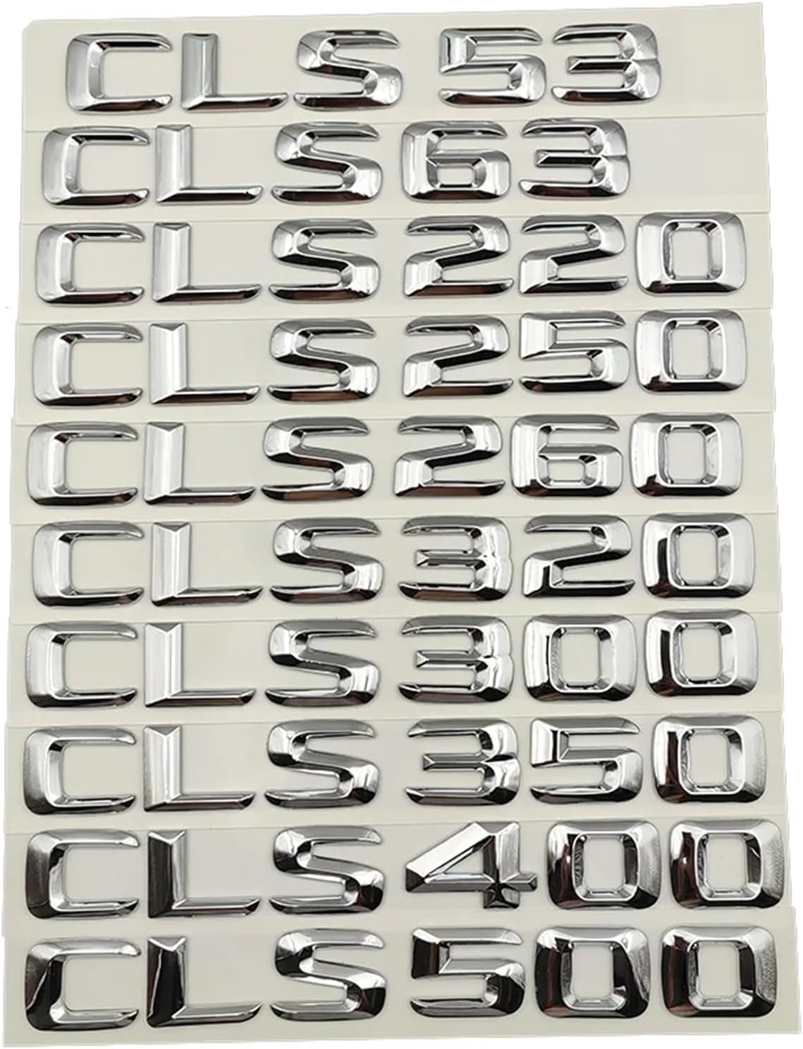 3D ABS Car Letters Trunk Badge CLS53 CLS63 CLS260 CLS300 CLS350 CLS400 CLS500 Emblem Logo Compatible with W219 CLS W218 Accessories(Chrome,CLS350)