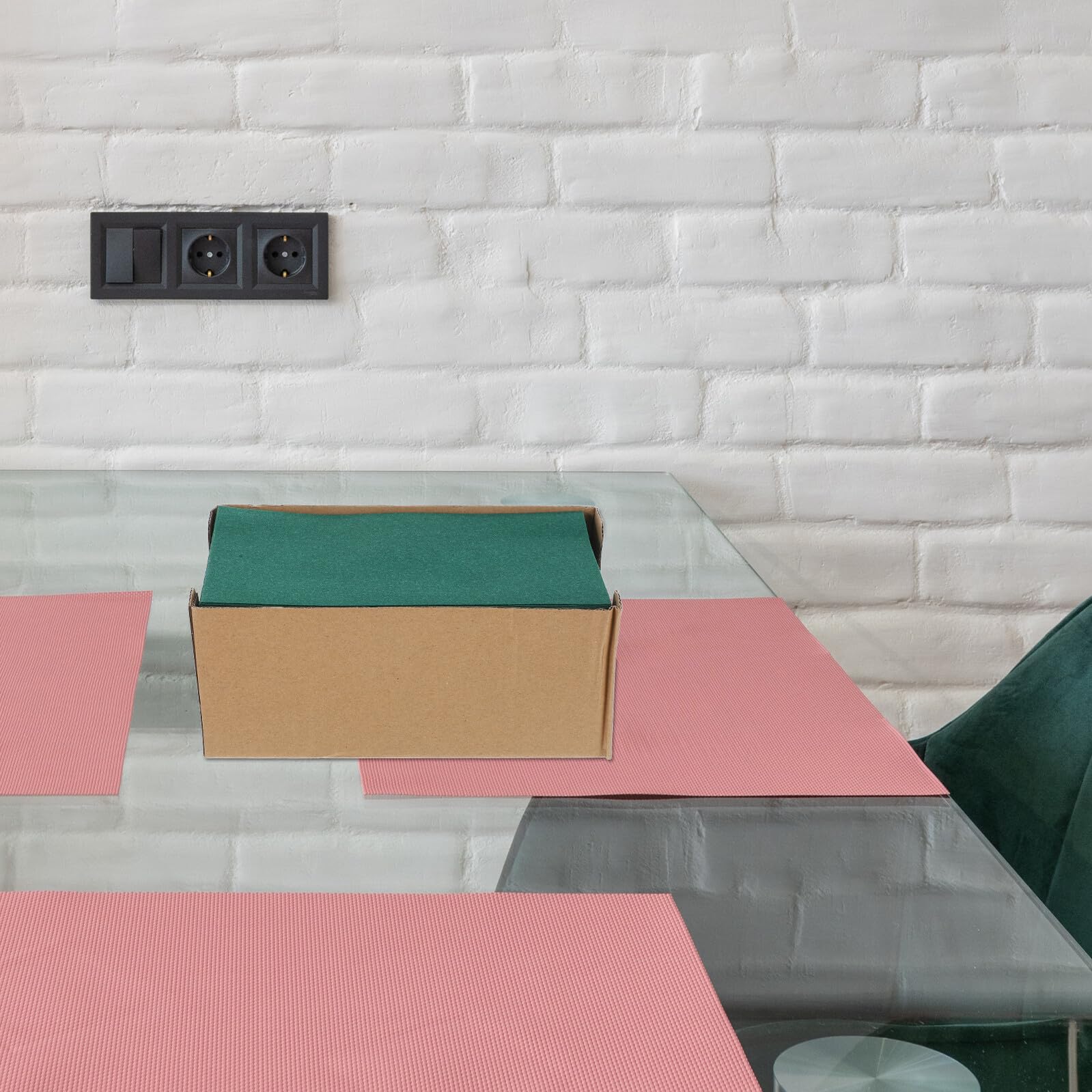 Servilletas Desechables Verdes para Mesa Caja Dispensadora Papel y Absorbente Tamaño Estándar Ideales para Bodas Banquetes y Fiestas Servilletas de Papel Decorativas