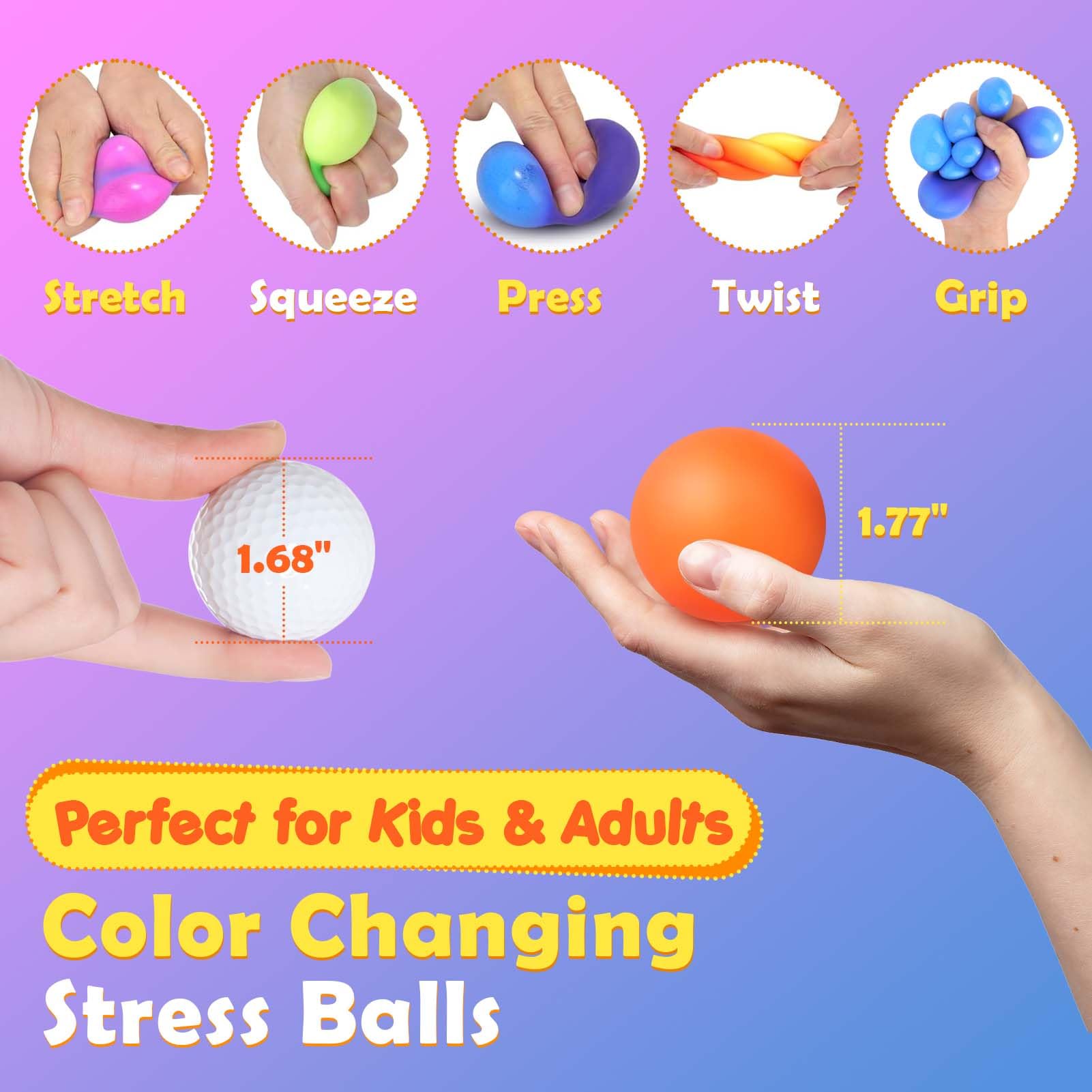 Snapklik.com : Stress Balls Bulk For Kids And Adults: 50 Pack Mini ...