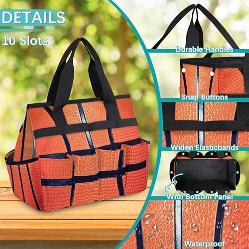 Miniatura 5 de Sport Ball Basketball Garden Tool Tote Bag for Women Men Gardening Tool Storage Bags with 10 Pockets Standable Garden Home Tool Kits Organizer for