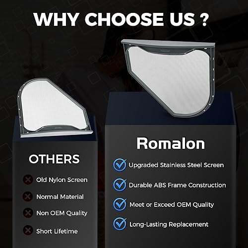 Miniatura 2 de Filtro de trampa de pelusa 134701410 apto para secadora de ropa Frigi-daire por Romalon Replaces 134701420 1512169 Ap4432579 Ps2363394 Eap2363394