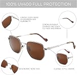 ZENOTTIC Hexagon Sunglasses for Men Women - Polarized UV Protection Metal Frame Fashion Square Sun Glasses for Driving