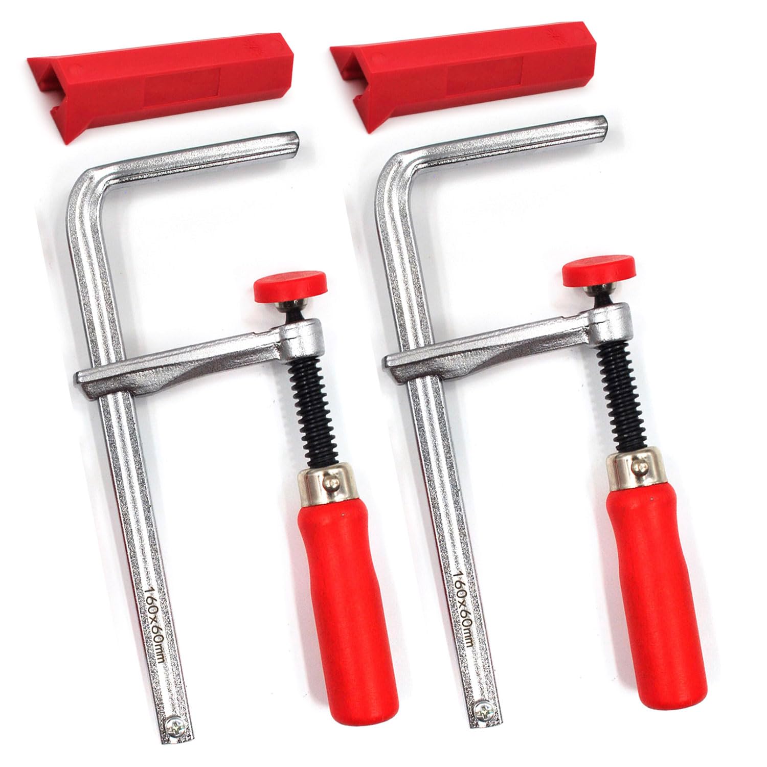 Zhupoub (2 Pack) Quick Screw Guide Rail Clamp for MFT and Guide Rail System, 6-1/3" Capacity x 2-3/8" Throat Depth 570lbs Clamping Force