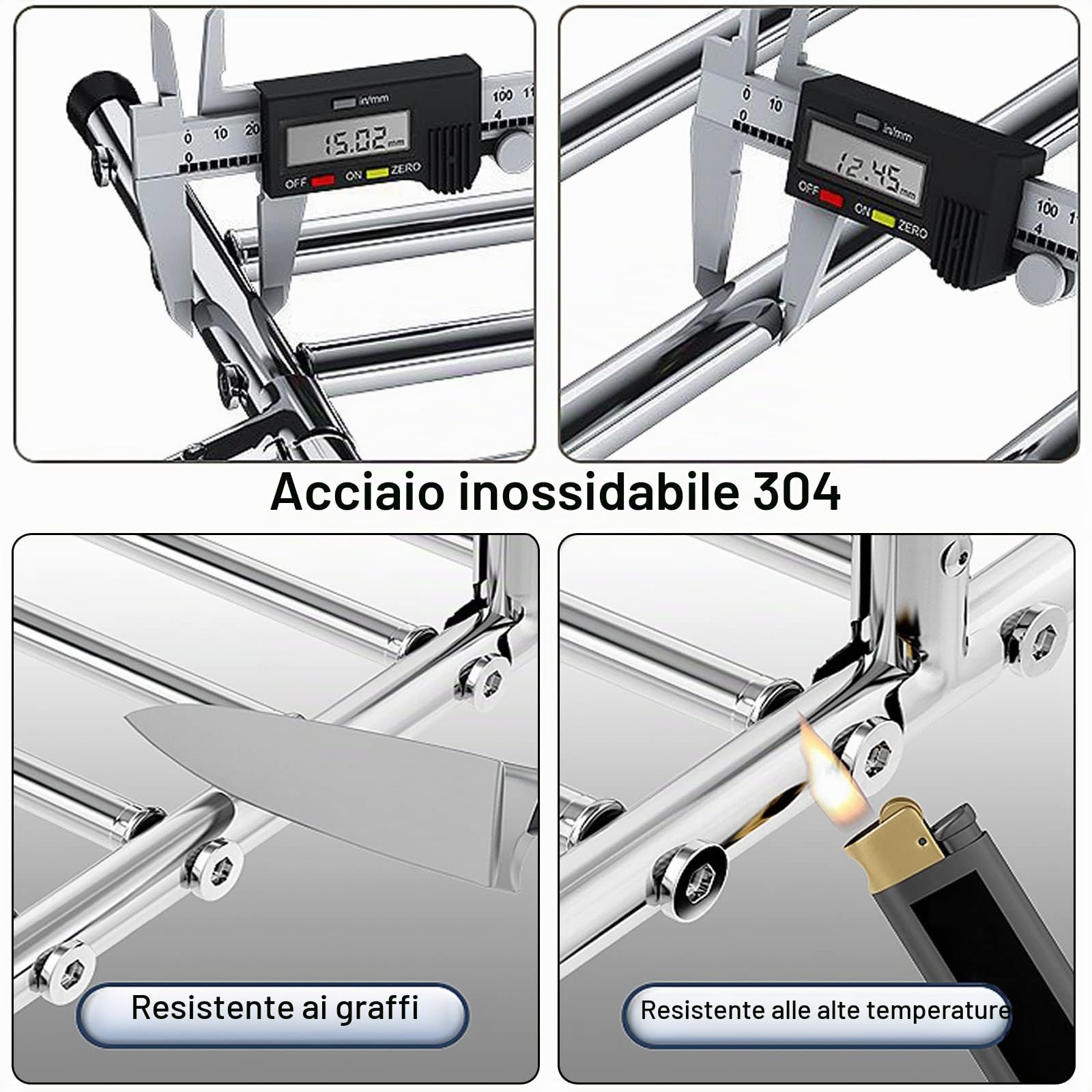 Stendibiancheria Stendino Pieghevole, Stendibiancheria in Acciaio Inox Larghezza da 40 A 80cm Portata 20kg Stendibiancheria da Balcone Stendino per Interno Ed Esterno, Praticità