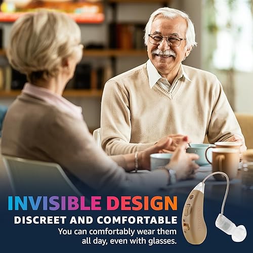 Miniatura 4 de Juego de amplificadores auditivos con nueva tecnología digital, diseño casi invisible y base USB recargable, amplificador de sonido de par personal