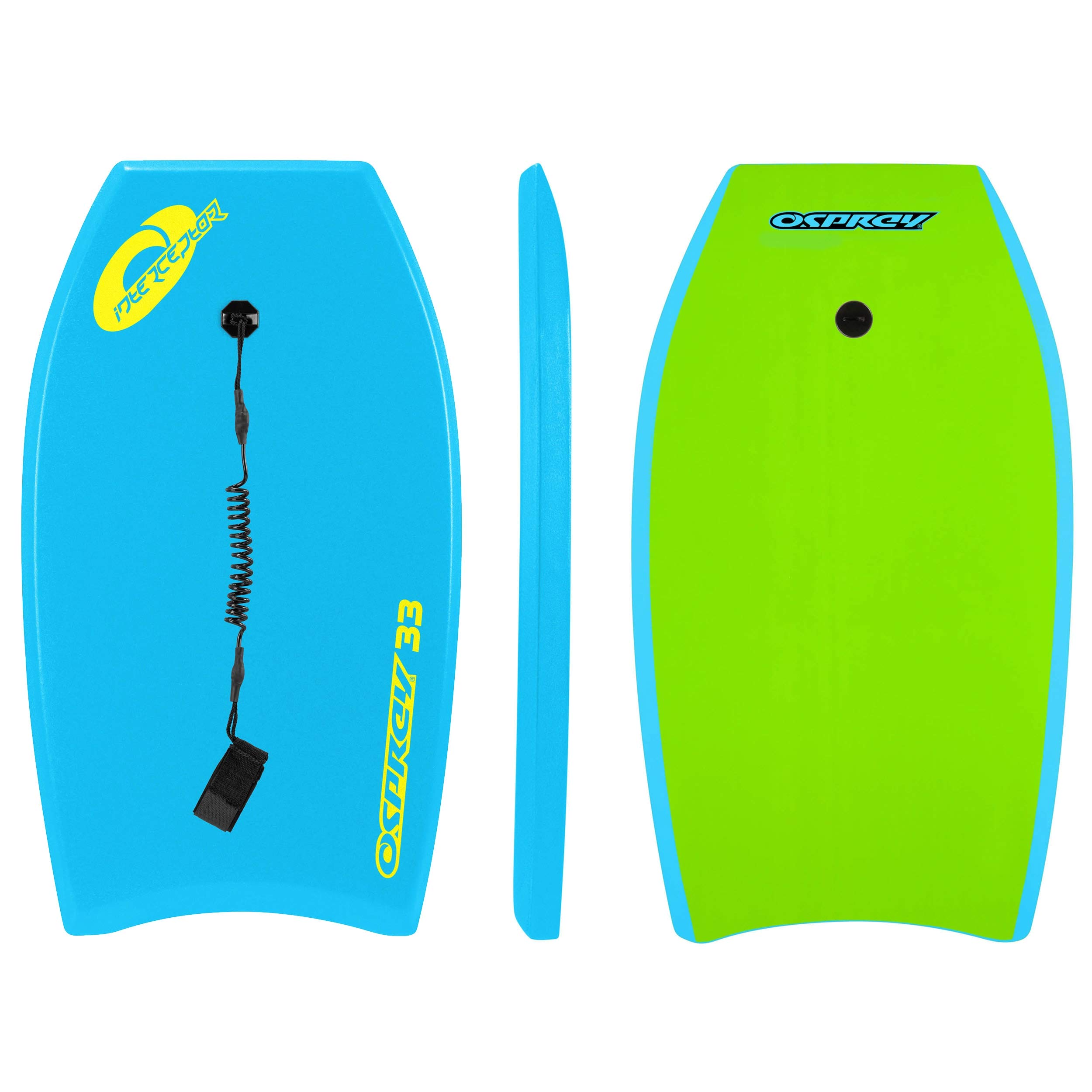 Osprey Interceptor Bodyboard con Correa Boogie Board para niños, Unisex Adulto