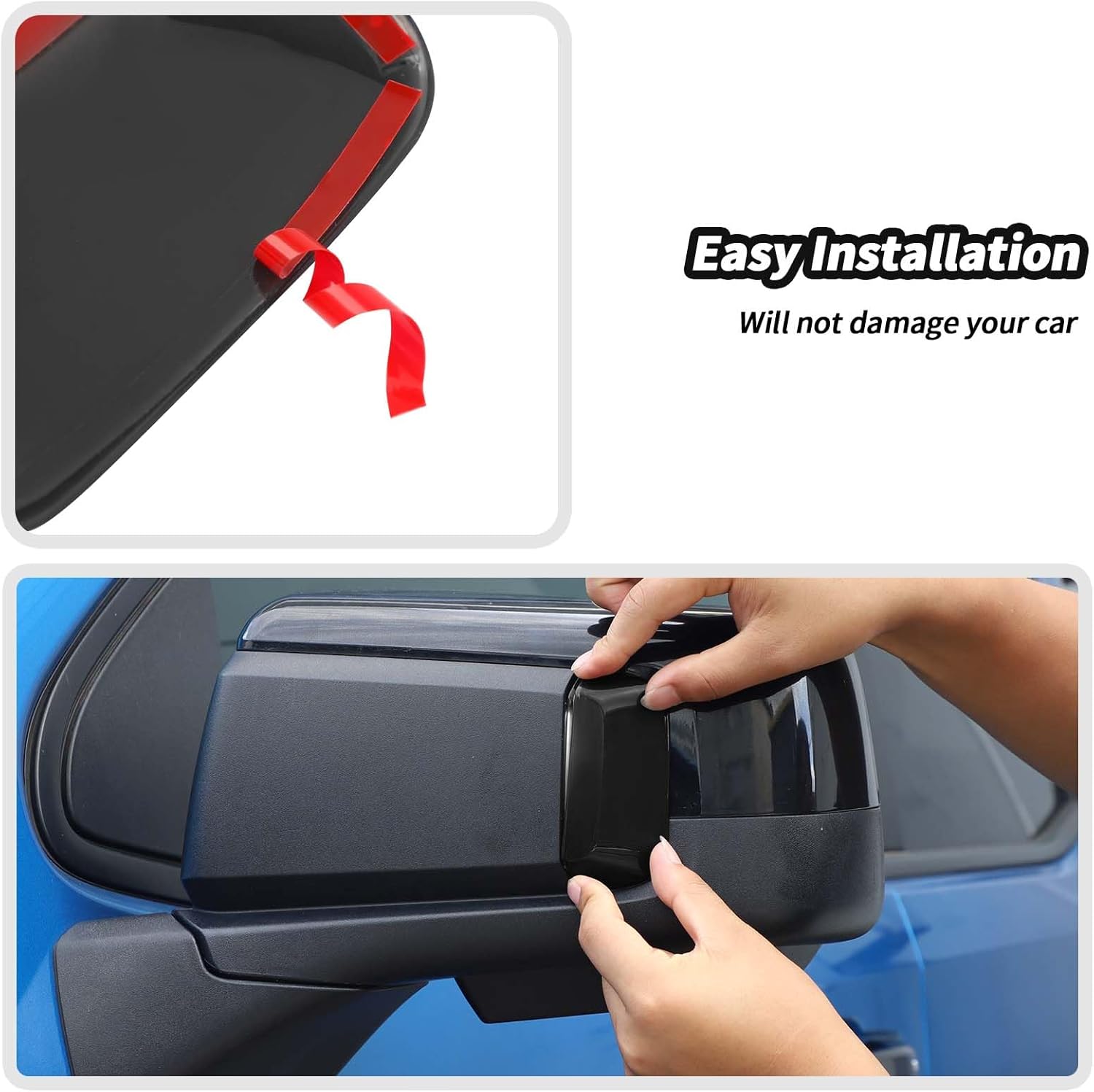 JeCar for Silverado Smoked Black Side Mirror Turn Signal Light Cover Trim Fit for 2019-2023 Chevrolet Silverado/GMC Sierra Accessories (2pcs)
