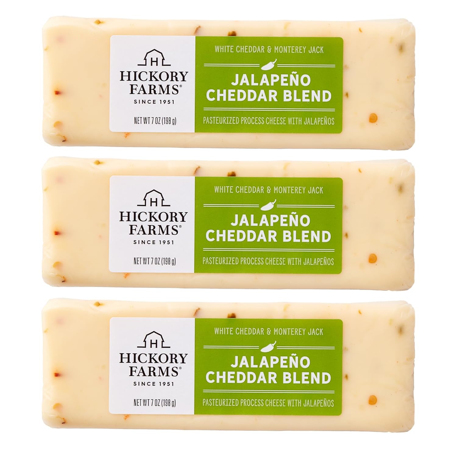 Hickory Farms Jalapeño Cheddar Cheese Blend 7oz 3-Pack - Spicy Gourmet Blend for Charcuterie Boards & Snacks