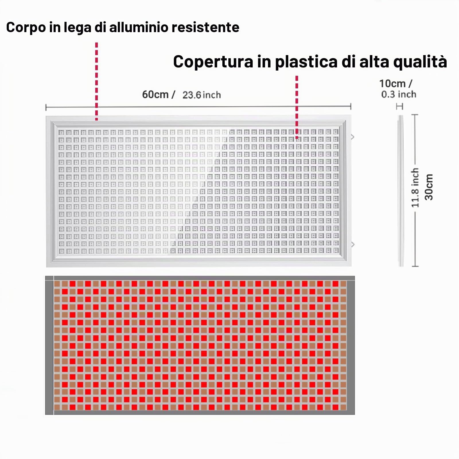 Lampada per terapia a luce rossa Pannello luminoso a infrarossi per tutto il corpo a 660nm e 850nm timer,5 livelli di luminosità e controller intelligente per il sollievo dal dolore muscolare,anti-età