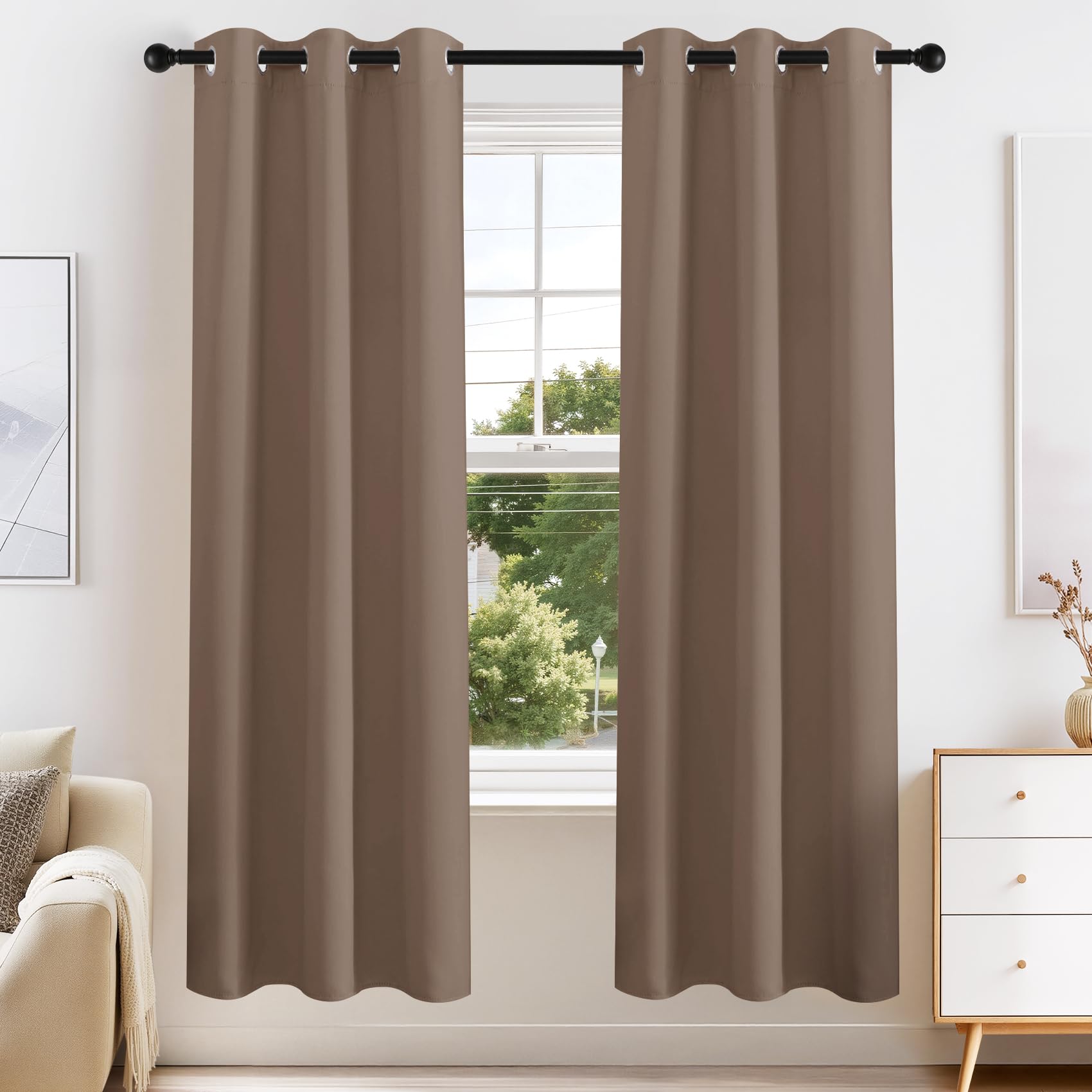 PONY DANCE Blackout Curtains for Bedroom 72 Inch Length 2 Panels Set