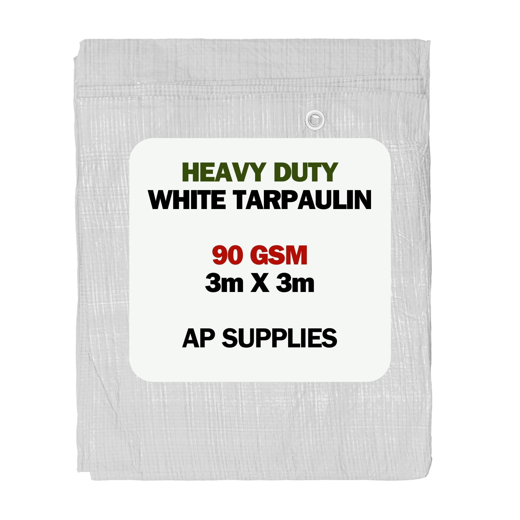 AP Supplies White M-Grade Tarpaulin 3M X 3M from B&Q