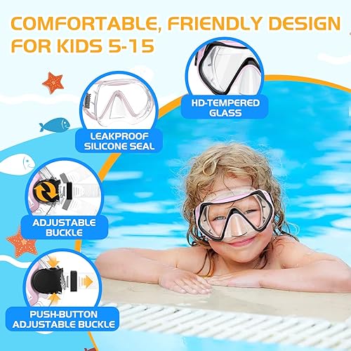 Miniatura 4 de Snorkeling Gear, Dry Snorkel Set180 Panoramic Wide View,Anti-Fog Scuba Diving Mask, Professional Snorkeling Gear for Free Breathing, Swimming, Diving