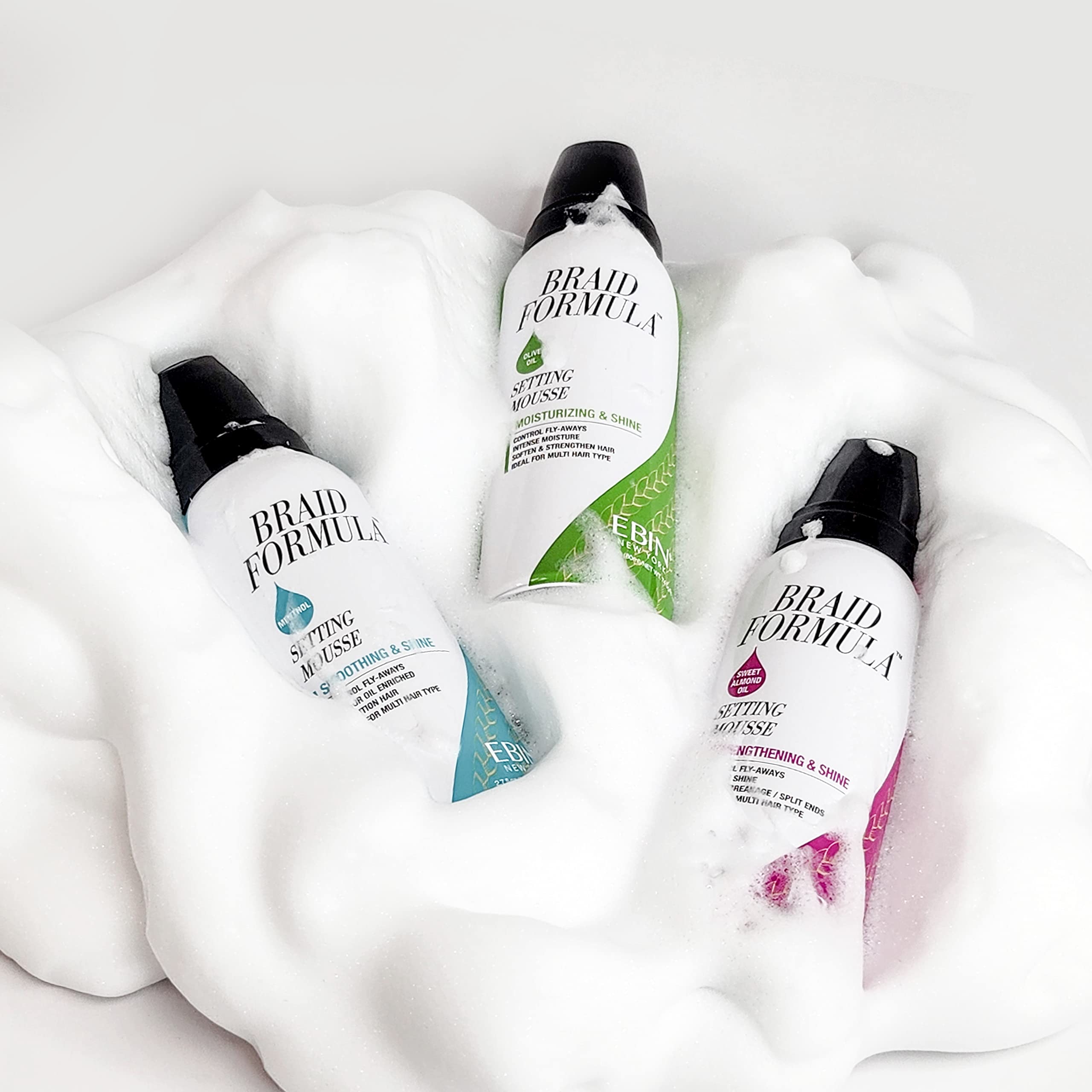 Amazon.com: EBIN NEW YORK Braid Formula Setting Mousse Olive Oil