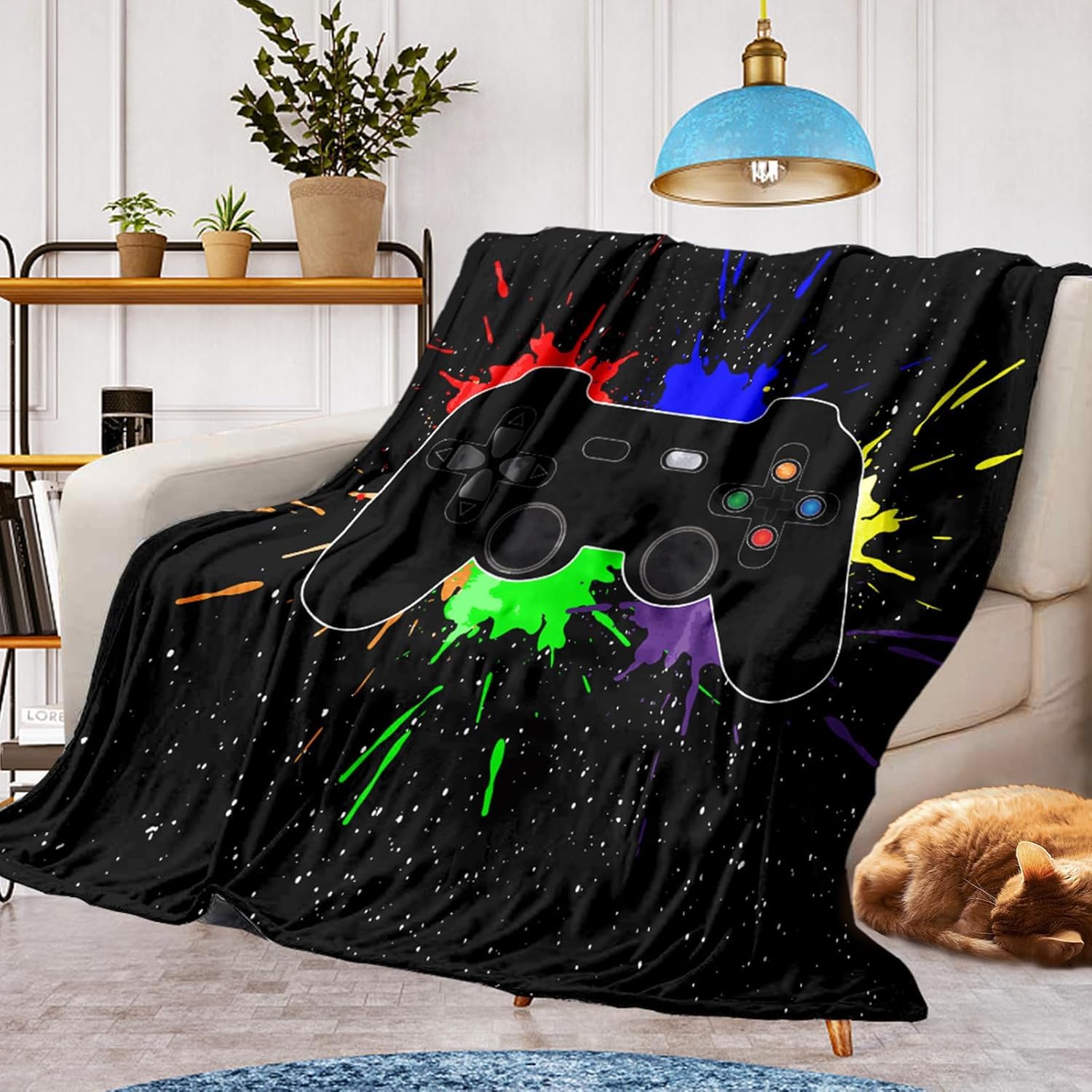CXYXHW Gamepad Throw Blanket,Sofa Flannel Blankets(Style 8,150x200cm)