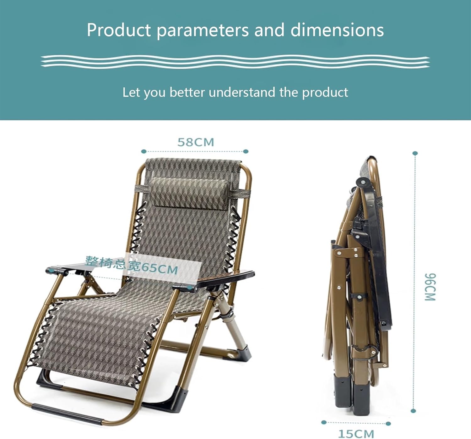 Patio Chairs Oversized Zero Gravity Chair Lounge Chair Outdoor Furniture Camping Chairs Lawn Chairs Reclining With Cup Holder lawn Camping lunch Break beach black 70*25*31in 440 Lbs ( Color : Black )