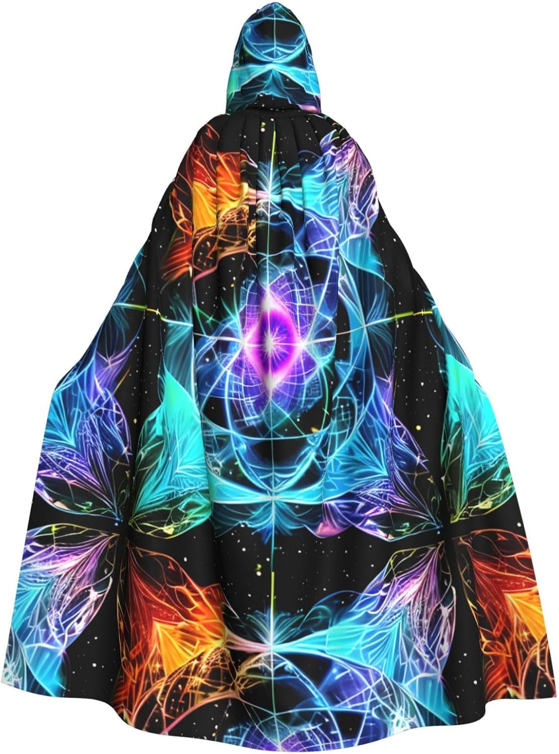 Eight Dimensional Space Men Women Halloween Role Play Party Decoration Hooded Poncho Black