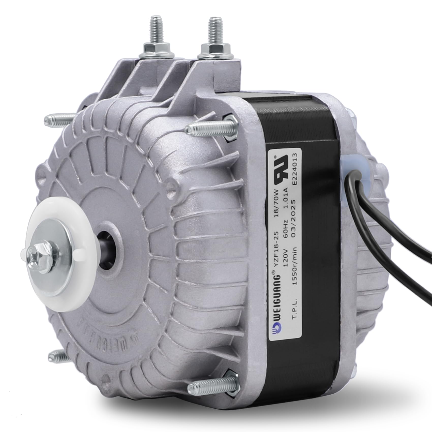 YZF18-25 Fan Motor, 18W 120V 1.01A 60Hz 1550RPM Shaded Pole Condenser Fan AC Motor, Replace Parts YZF10-20 YZF6-13 W0301905 for Refrigeration