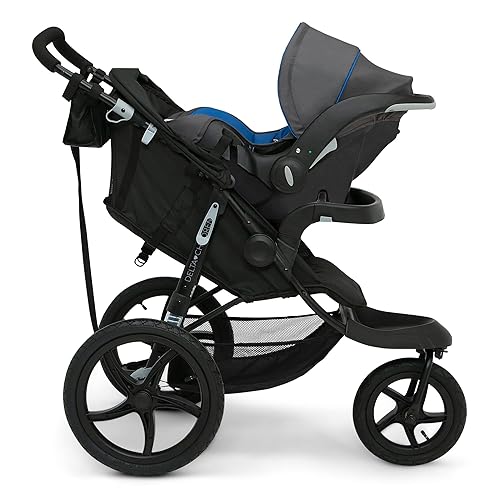 Miniatura 9 de Delta Children Apollo - Cochecito para correr, marco de absorción de impactos con toldo grande y reclinable, compatible con asiento de automóvil,