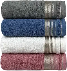 Kit Com 4 Toalhas de Rosto Gigante Alta Absorção Sublime 45x70cm - Central Toalhas (KIT 3)