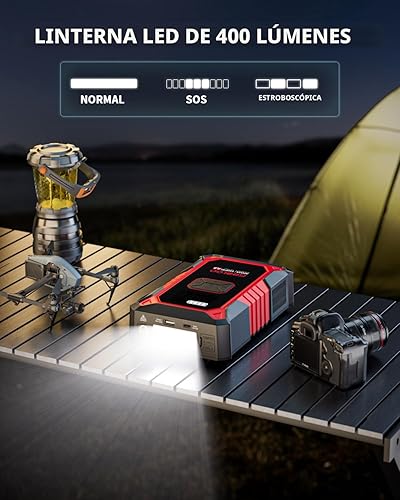 Miniatura 7 de GOOLOO Arrancador de salto A3 con compresor de aire, 3000 A portátil de batería de coche (9.0 Gas6.5L Diesel) con inflador de neumáticos de apagado