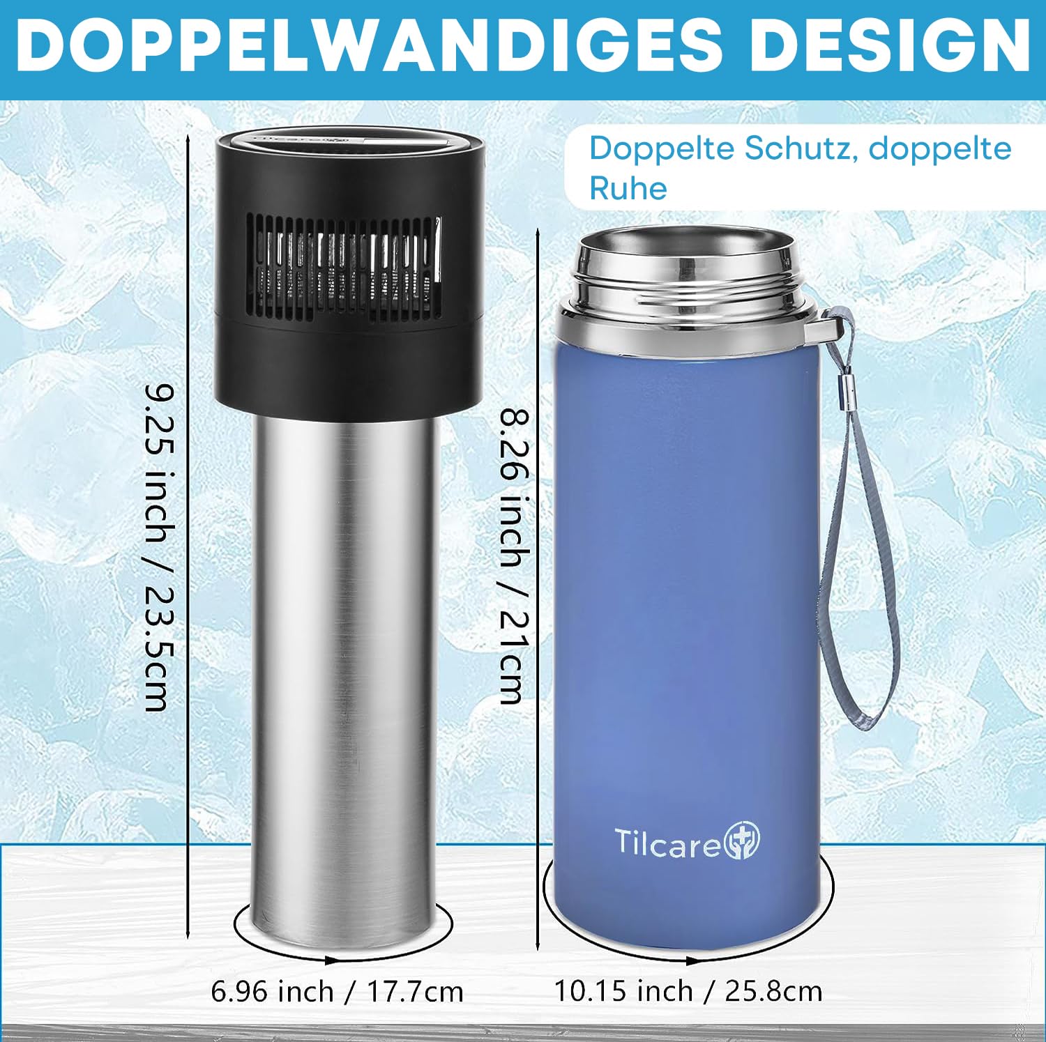 Elektrischer Insulin-Kühler Insulin Kühlbox USB Ladegerät & Bio-Gel von Tilcare - Unbegrenzte Stunden, Großes Fassungsvermögen TSA-genehmigter Insulin Kühlbox - Hält bis zu 6 Diabetiker-Pens