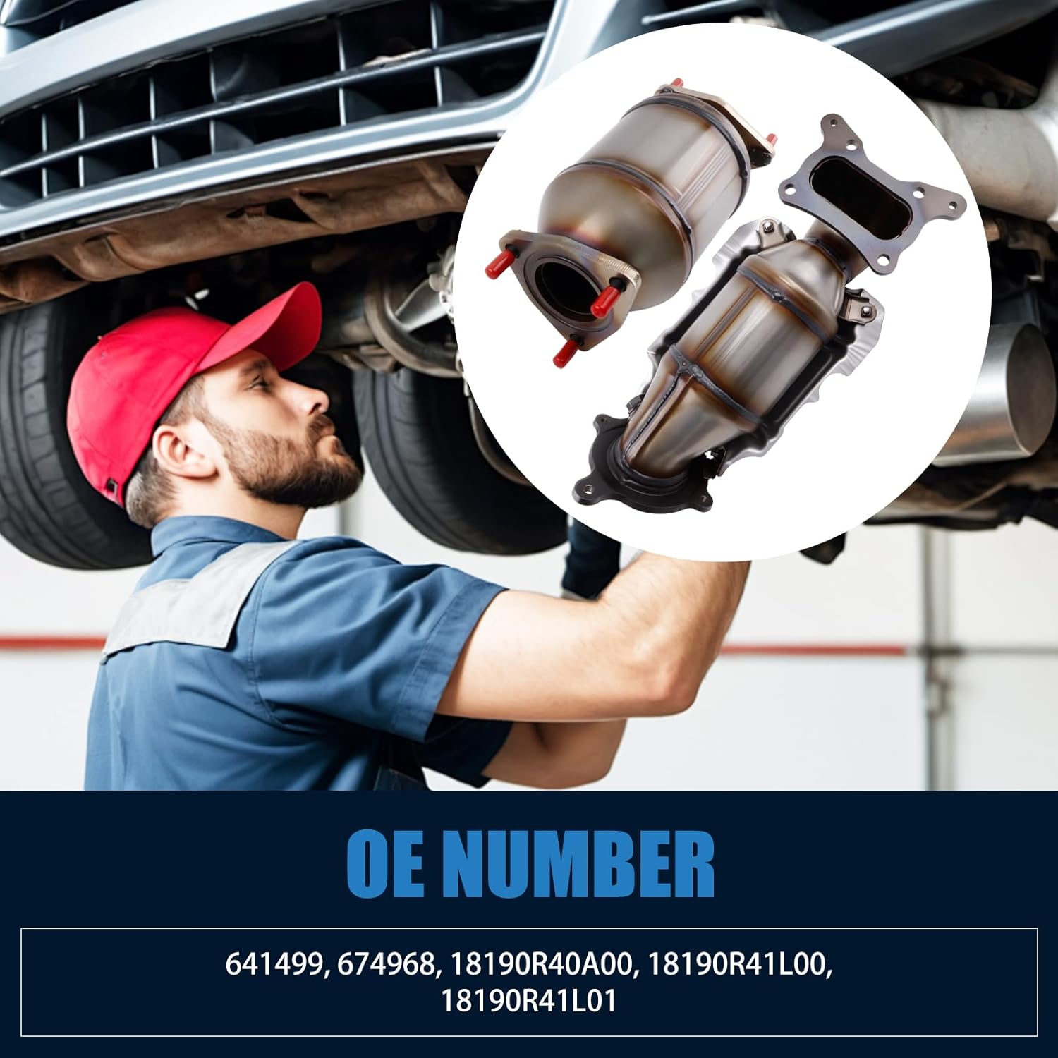 Catalytic Converter Compatible with 2008-2012 Accord, 2009-2014 TSX, 2.4L, 641499, 674968, 18190R40A00, 18190R41L00, 18190R41L01, Manifold Catalytic Converter