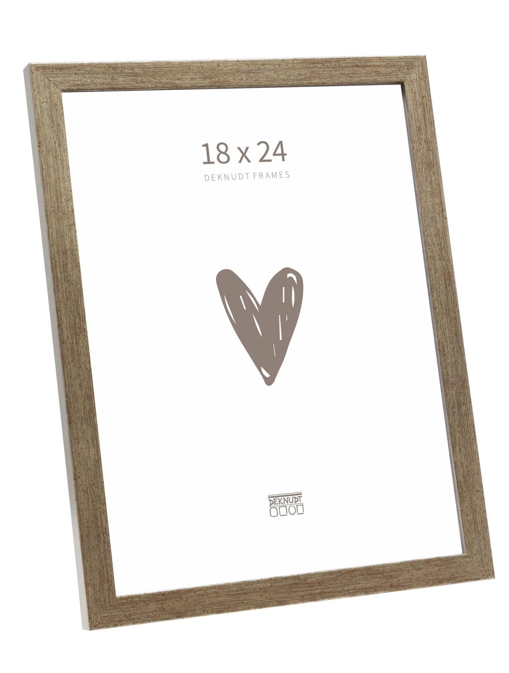 Deknudt Frames - wooden photo frame for 18 x 24 cm photo - bronze - for photos, posters or posters - S243D2 - for standing or hanging