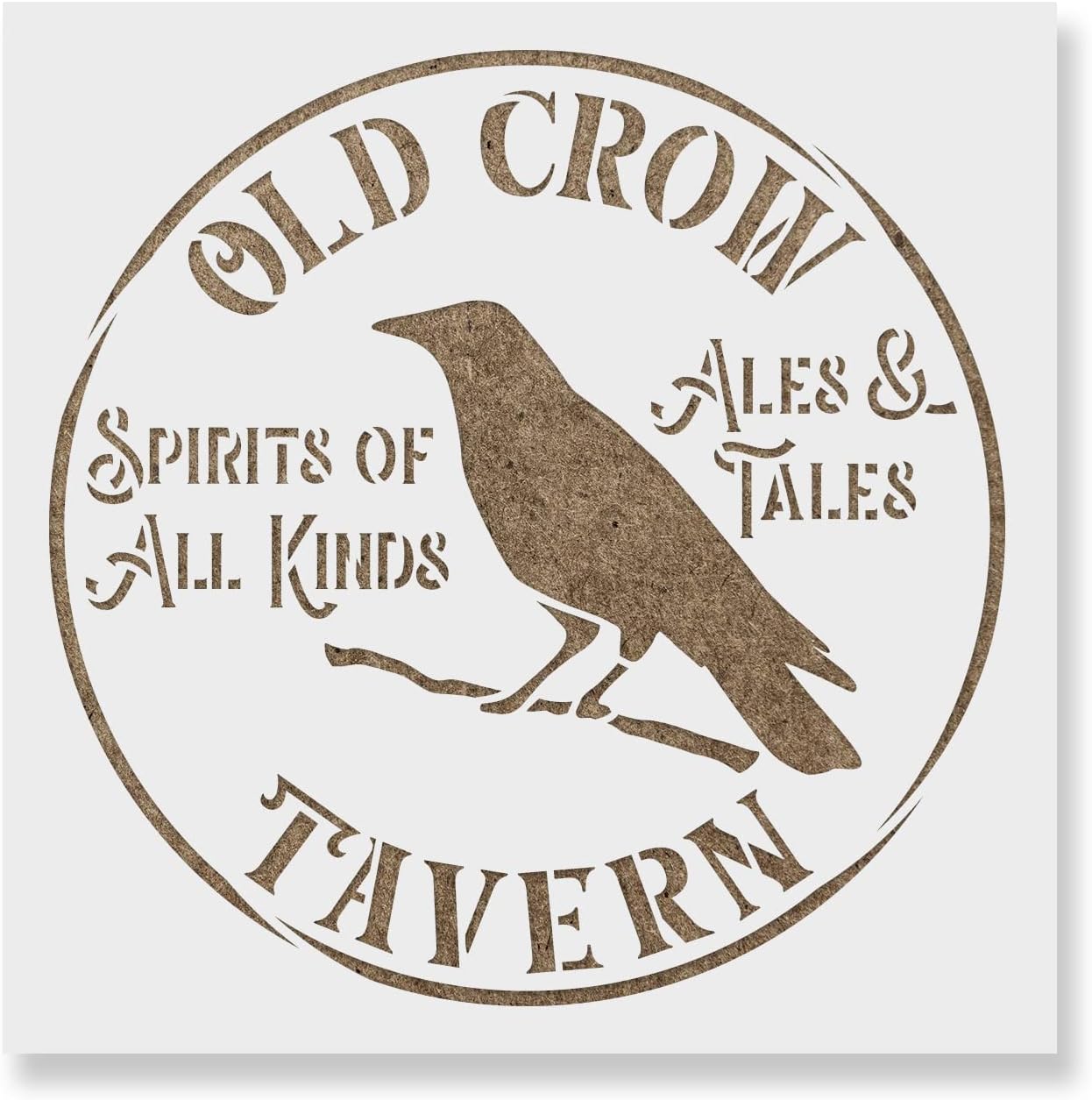 Old Crow Tavern Stencil - Unleash Creepy Creativity with Halloween Stencils, Stencils, Paint