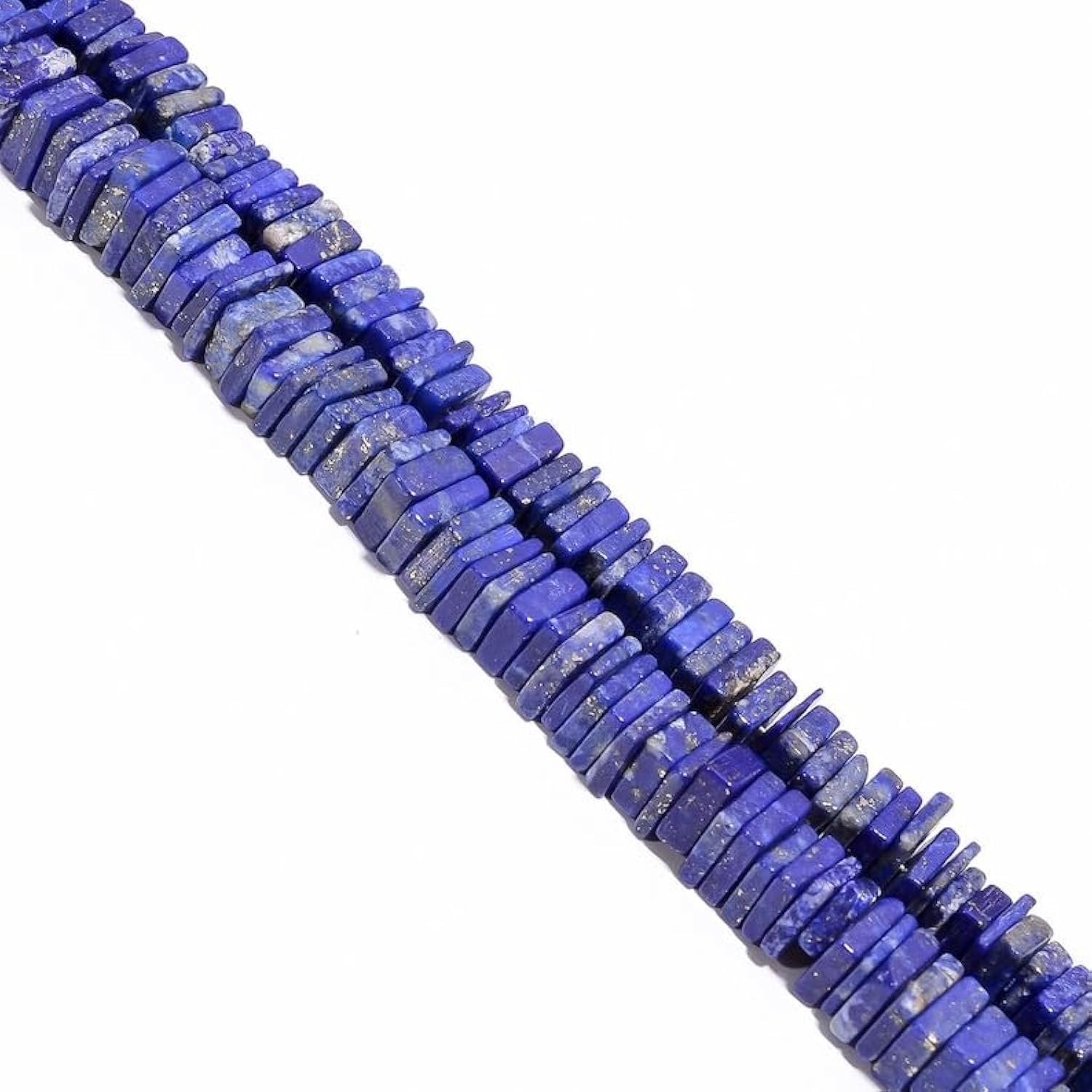 Perles lapis-lazuli heishi facettées 5-6mm pour création de bijoux uniques