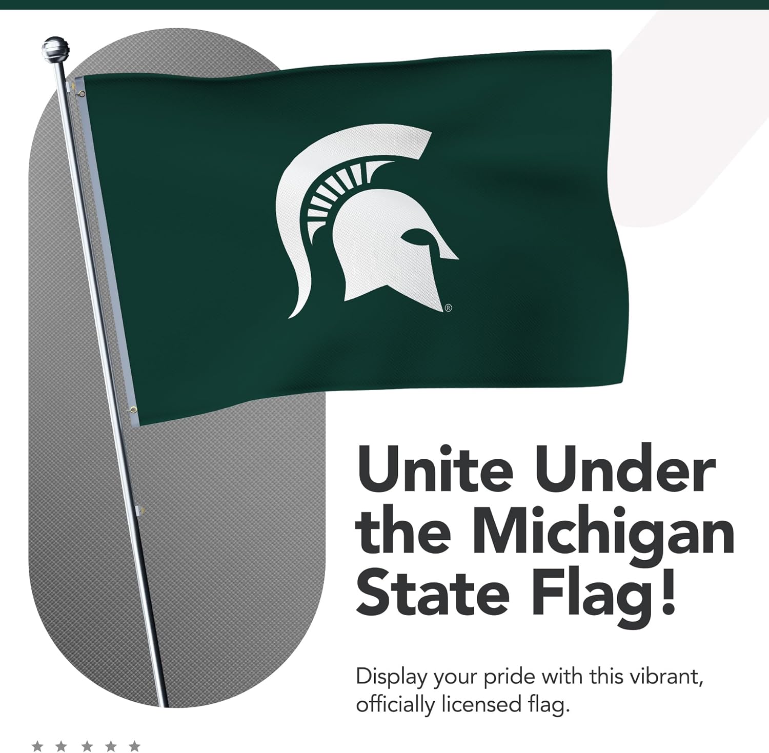 Michigan State Spartans College Sports Printed Flag - NCAA Licensed - Nylon - School Banner (Green) (2' x 3') - Image 6