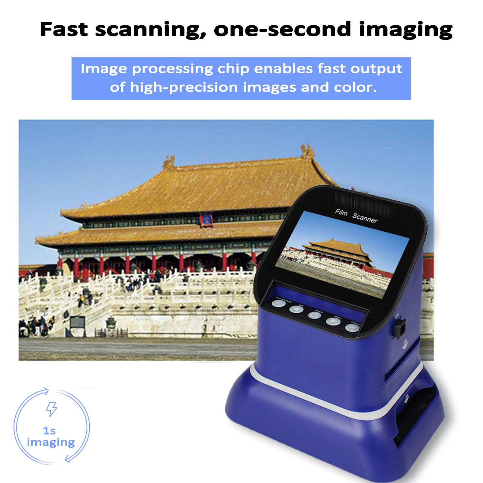 Scanner Numérique De Films Et Diapositives, avec Grand Écran 4,3", Convertit Les Négatifs Et Diapositives 135/120/126/127 en JPEG Numérique, 22 Millions De Pixels, Numérisation Rapide