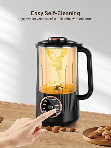 Miniatura 5 de Máquina para fabricar leche de nueces, 35 onzas de soja casera, almendras, avena, coco, bebidas a base de plantas y no lácteas, máquina automática