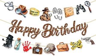 Detective Birthday Party Banner Detective Birthday Party Decoration Mystery Sign Banner Garland for Mystery Party Secret Spy Theme Supplies