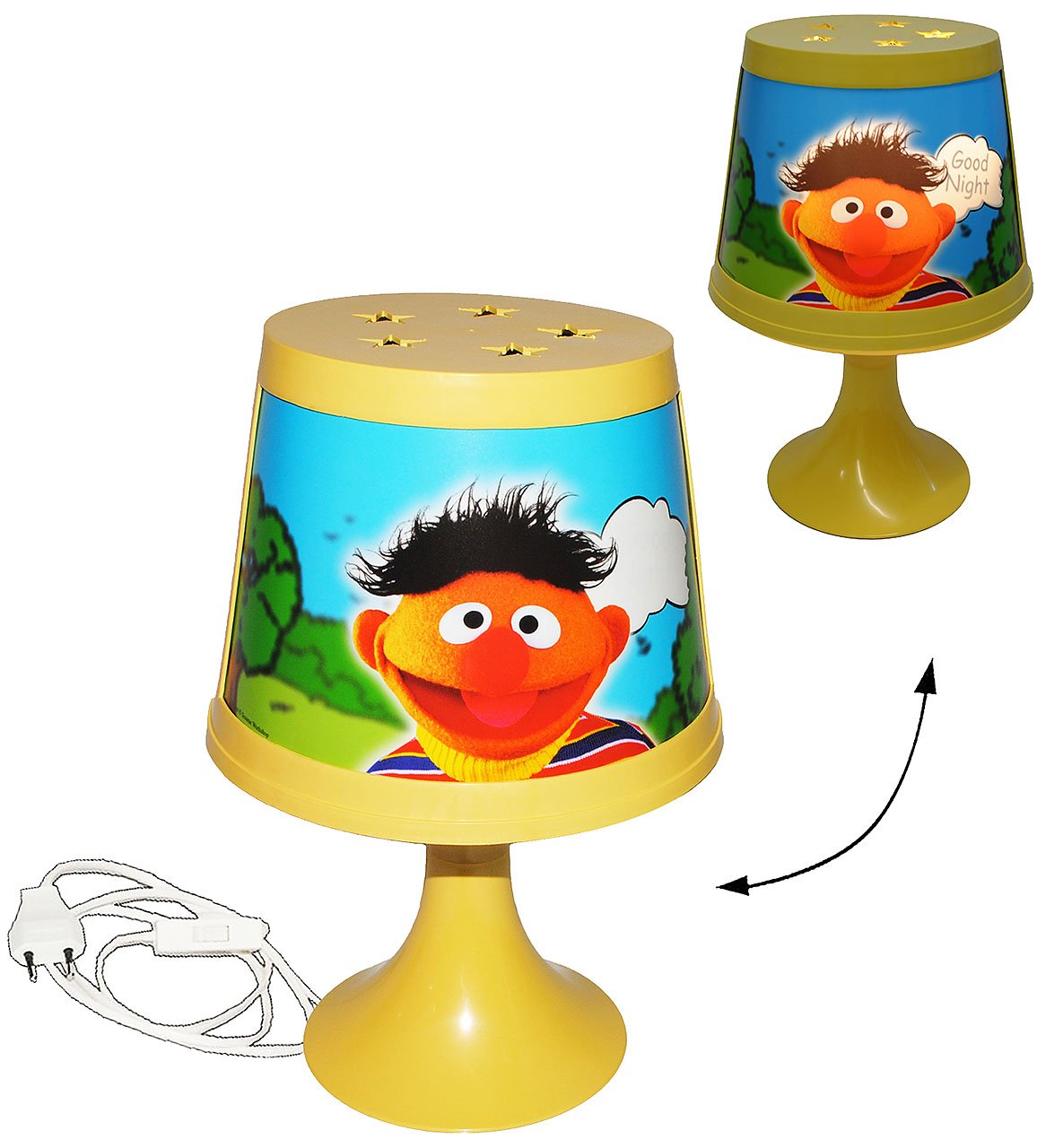 alles-meine.de GmbH Tischlampe - Sesamstraße - Ernie & Bert/Krümelmonster - 29 cm hoch - Tischleuchte/magische Leuchte für Kinder Kinderzimmer - Jungen/Mädchen Blumen -..