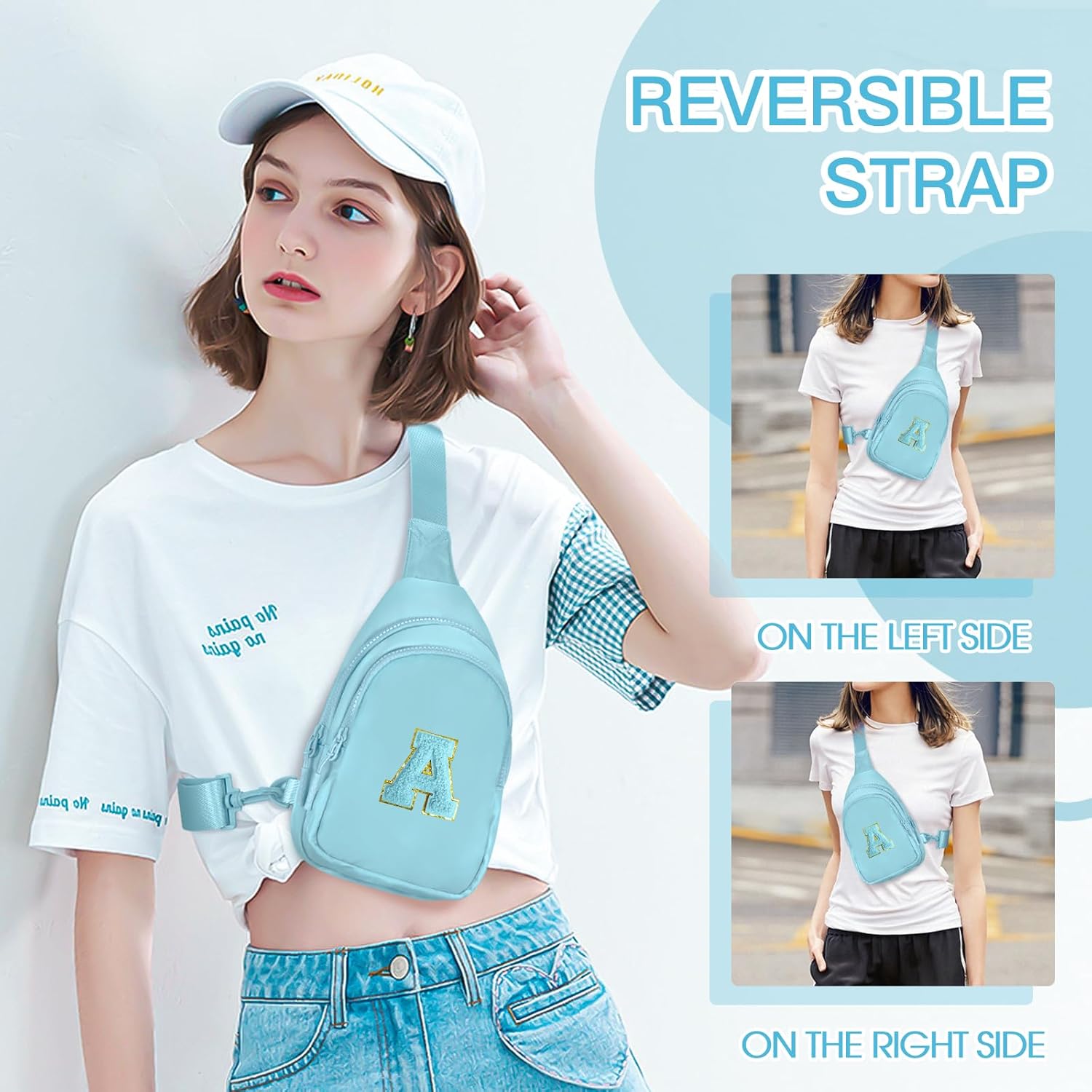 Small Initial Sling Bag for Girls & Women - Cute Crossbody Fanny Pack Gift - Image 4