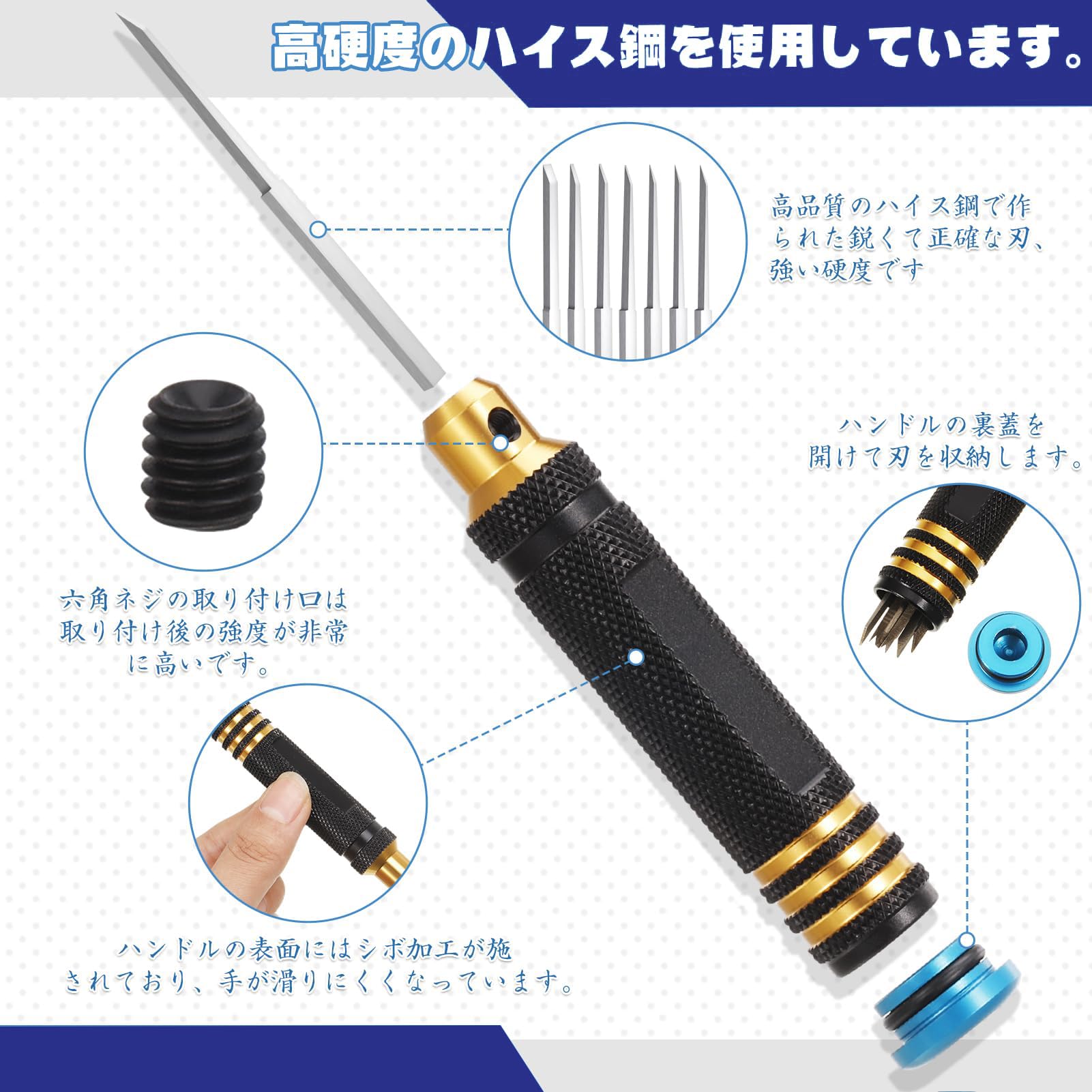 Amazon.co.jp: スジボリ タガネ 彫刻刀 7本セット ガンプラ ミニ四駆