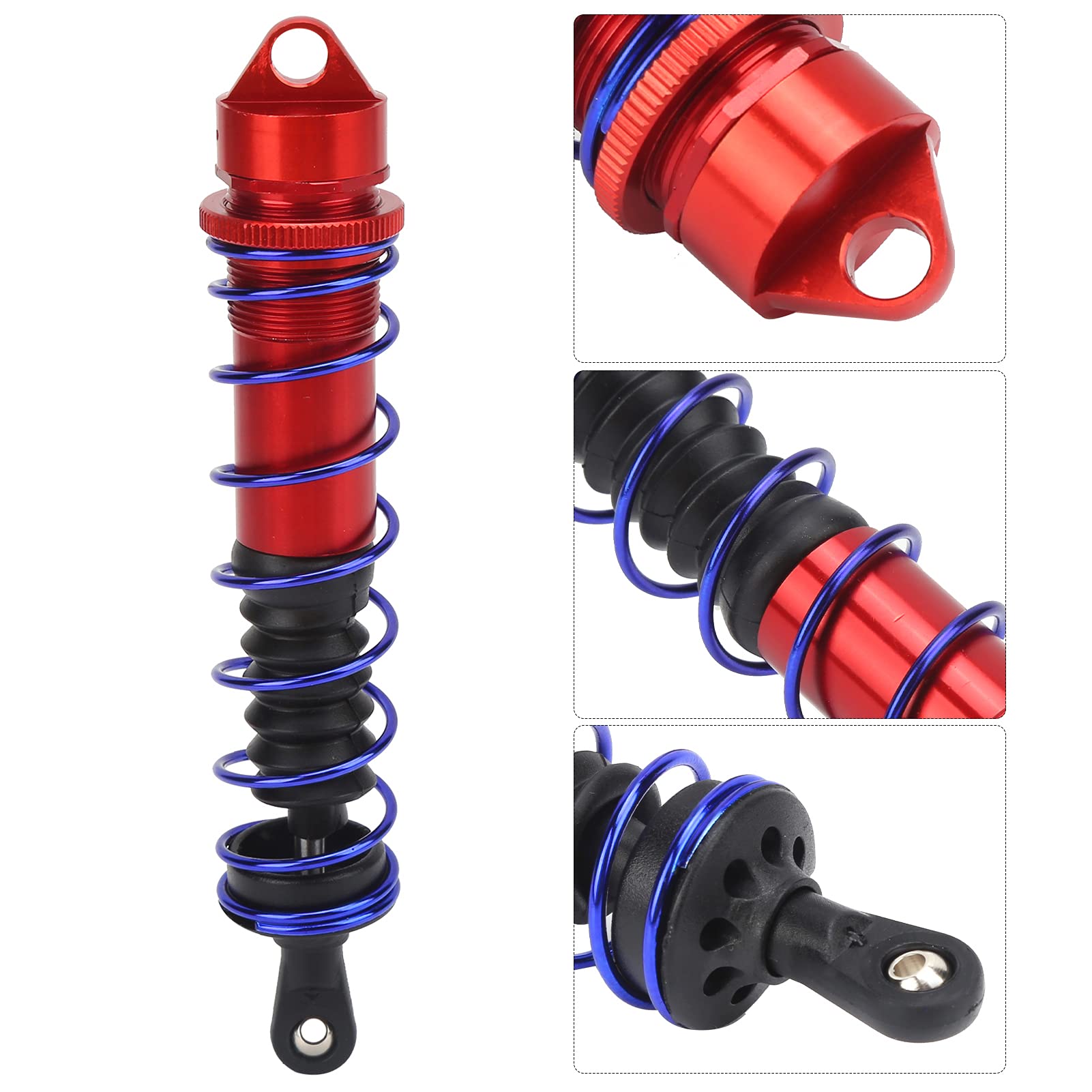 Amortiguador Trasero De Aleación De Aluminio Para Coches RC 1/8 – Set De 2 Piezas En Rojo, Mejora De Rendimiento