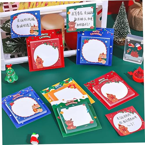 Miniatura 8 de TEHAUX 12pcs Christmas Sticky Notes Cartoon Memo Pad Adorable Note Pad Transparent Marking Sticker Gingerbread Sticky Notes Sticky Memo Notes Paper