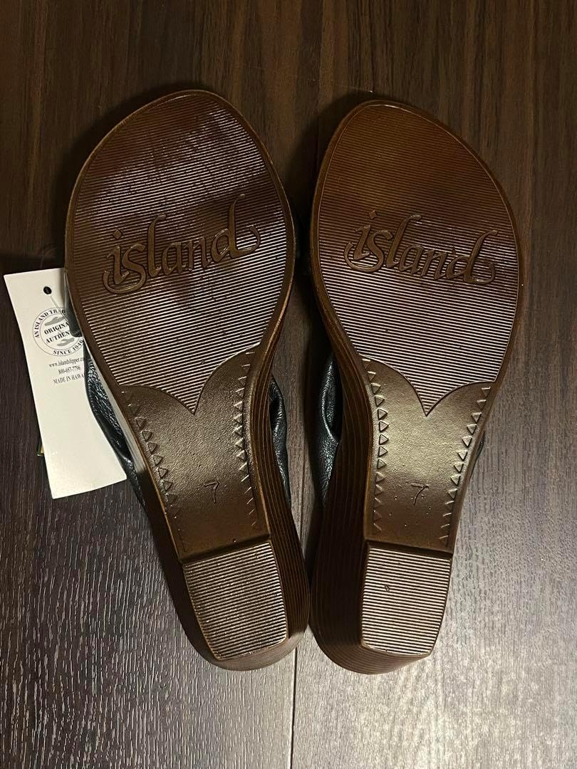 Island Slipper 黒色スリッパ アイランドスリッパ ブラックスエード