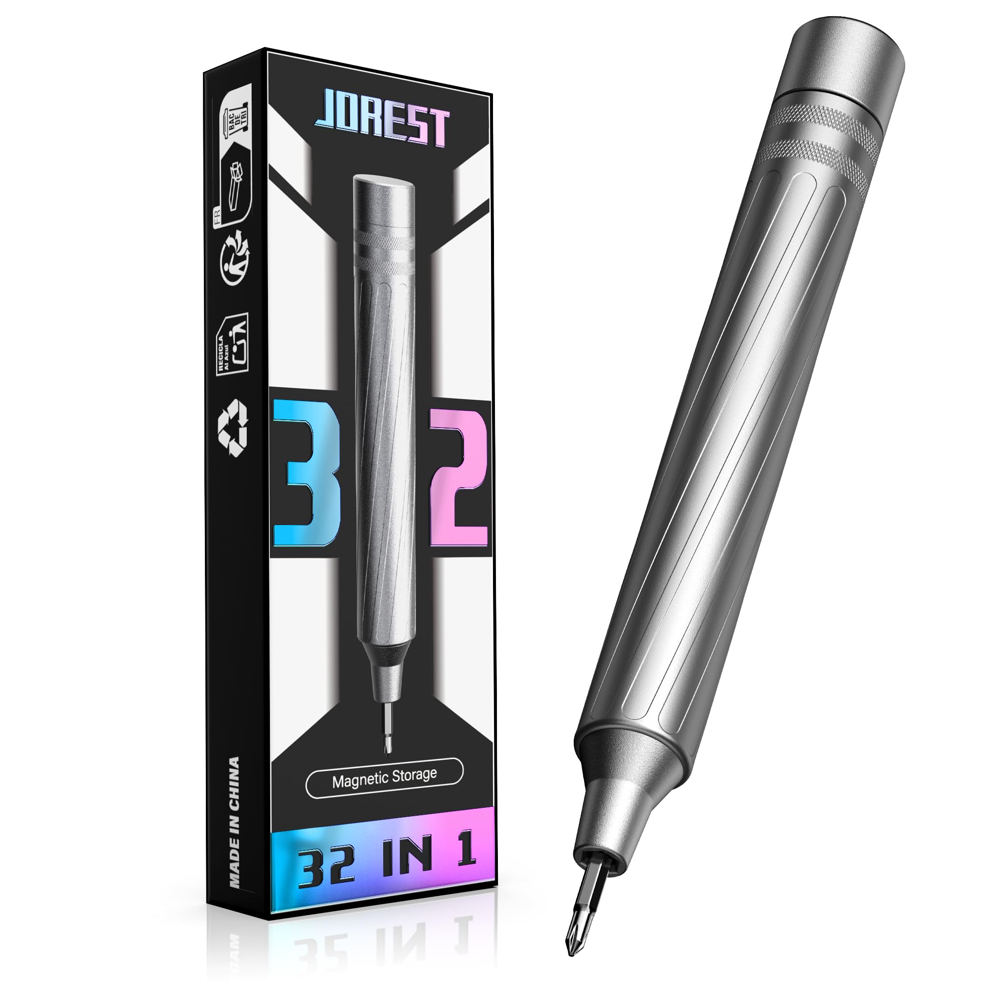 JOREST 32 in 1 Small Precision Screwdriver Set, Mens Gifts, Portable Magnetic Tool Kit with Torx T5 T6 T8 T9, Y00, Star P5, Repair for MacBook, Laptop, PS4, PS5, iPhone, Ring Doorbell, Xbox, Glasses