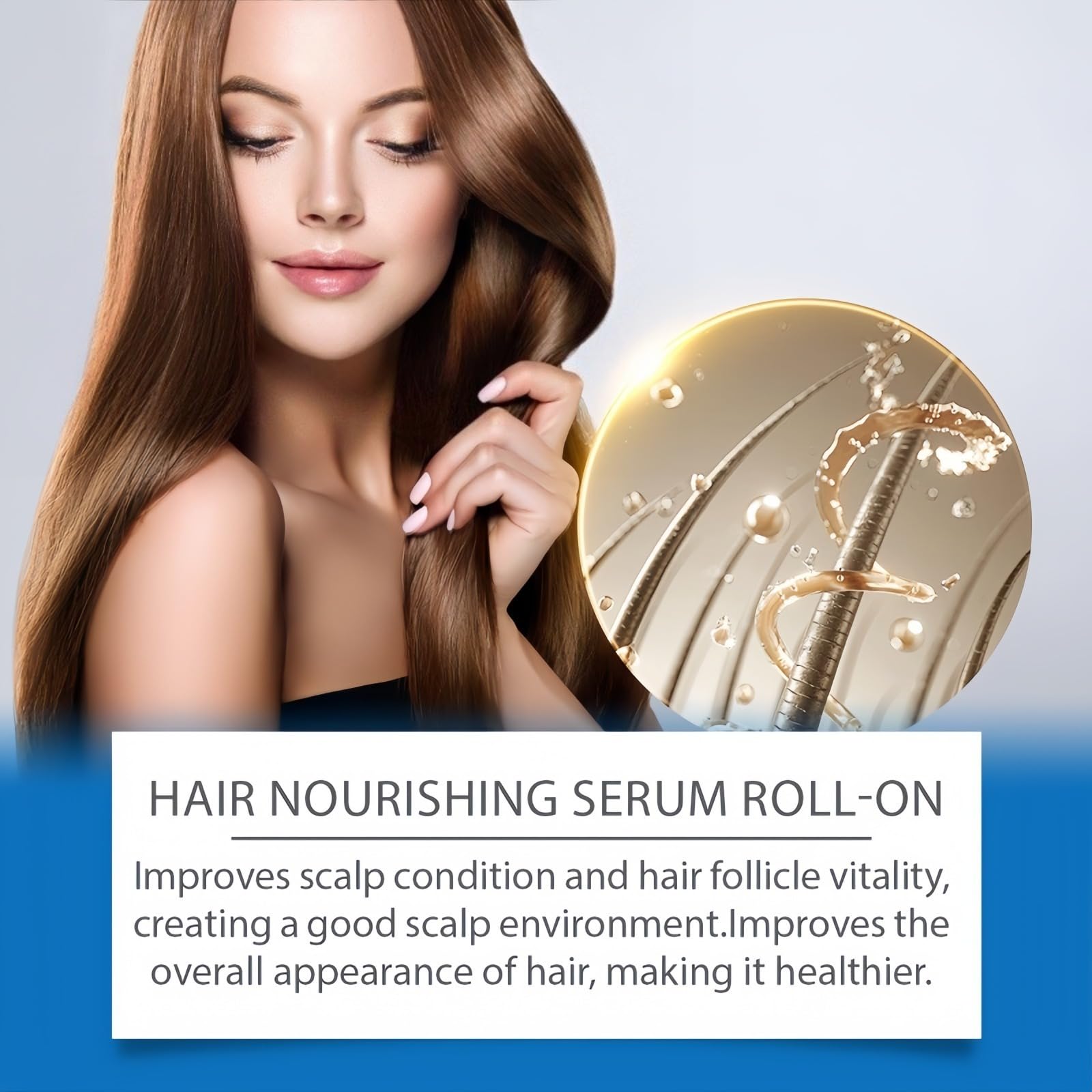 Haarwachstumsserum, mit Roll-On-Roller, Haarpflegeessenz für Männer & Frauen, Verdickung und Stärkung, für dickes Haar